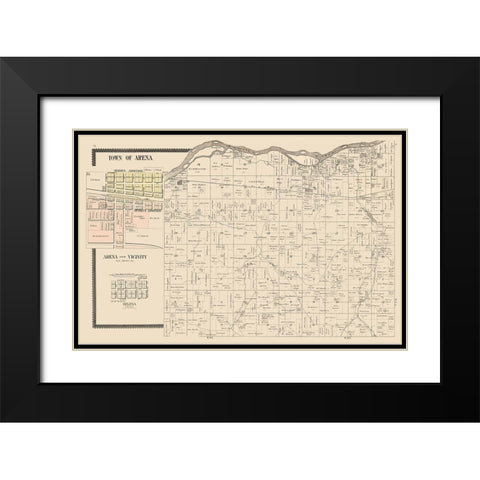 Arena  Wisconsin - Brandt 1895 Black Modern Wood Framed Art Print with Double Matting by Brandt