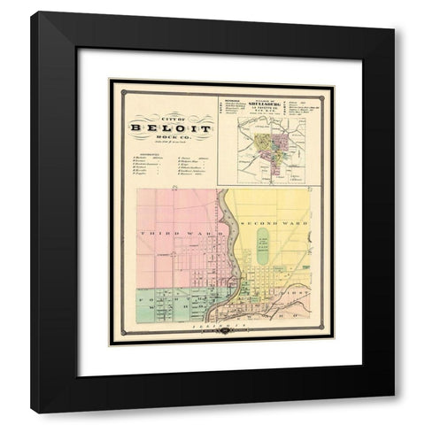 Beloit, Shullsburg Wisconsin Landowner Black Modern Wood Framed Art Print with Double Matting by Snyder