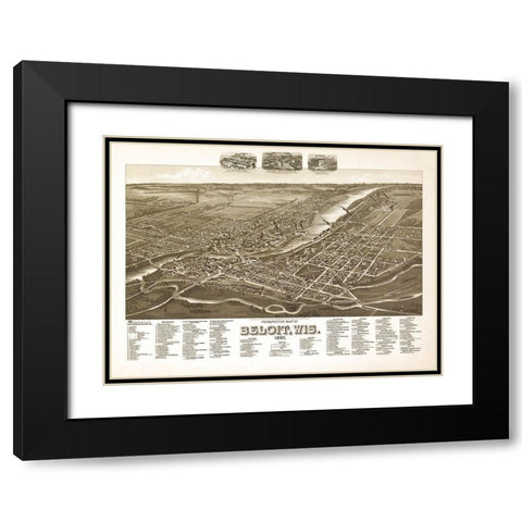 Beloit Wisconsin - American Pub Co 1890  Black Modern Wood Framed Art Print with Double Matting by American Pub Co