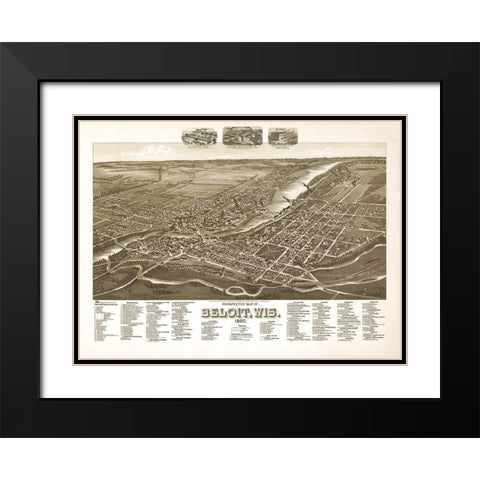 Beloit Wisconsin - American Pub Co 1890  Black Modern Wood Framed Art Print with Double Matting by American Pub Co