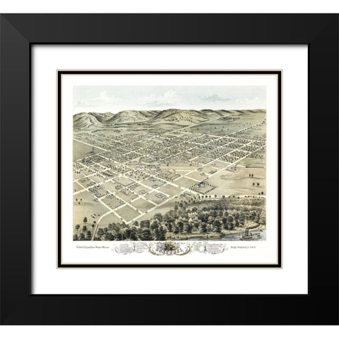 Boscobel Wisconsin - Stoner 1869  Black Modern Wood Framed Art Print with Double Matting by Stoner