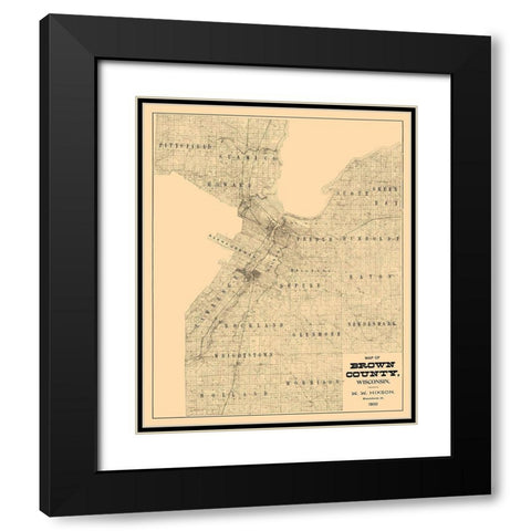 Brown County Wisconsin - Hixon 1900  Black Modern Wood Framed Art Print with Double Matting by Hixon