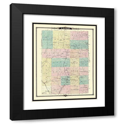 Clark Wisconsin Landowner - Snyder 1878 Black Modern Wood Framed Art Print with Double Matting by Snyder