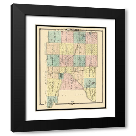 Columbia Wisconsin Landowner - Snyder 1878 Black Modern Wood Framed Art Print with Double Matting by Snyder