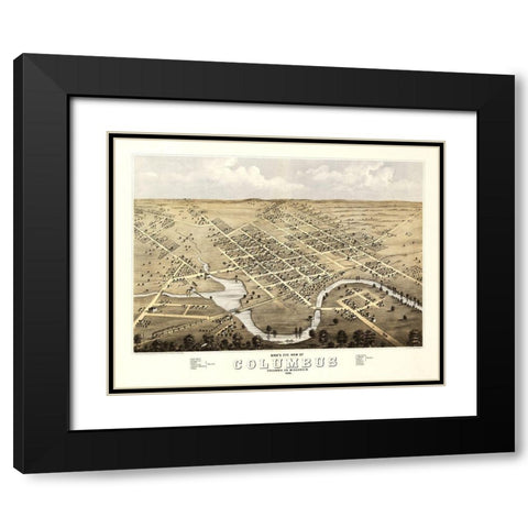Columbus Wisconsin - Ruger 1868  Black Modern Wood Framed Art Print with Double Matting by Ruger
