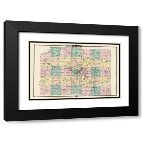 Dane Wisconsin Landowner - Snyder 1878 Black Modern Wood Framed Art Print with Double Matting by Snyder