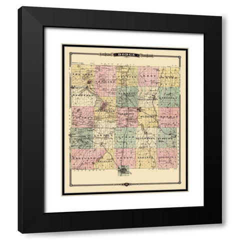Dodge Wisconsin Landowner - Snyder 1878 Black Modern Wood Framed Art Print with Double Matting by Snyder