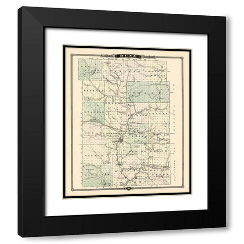 Dunn Wisconsin Landowner - Snyder 1878 Black Modern Wood Framed Art Print with Double Matting by Snyder