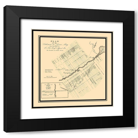 Green Bay Wisconsin - US Government 1821 Black Modern Wood Framed Art Print with Double Matting by US Government