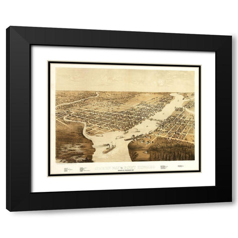 Green Bay Fort Howard Wisconsin - Ruger 1867  Black Modern Wood Framed Art Print with Double Matting by Ruger