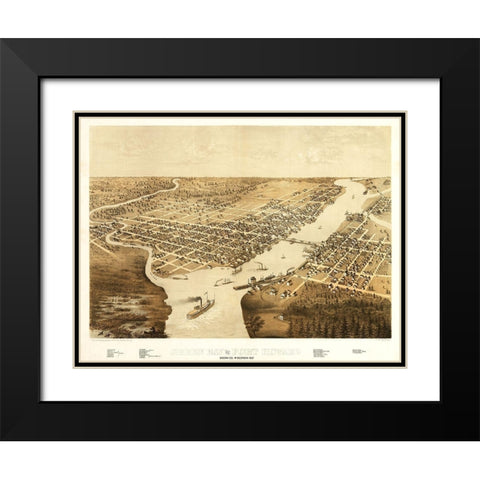 Green Bay Fort Howard Wisconsin - Ruger 1867  Black Modern Wood Framed Art Print with Double Matting by Ruger
