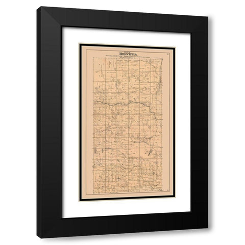Helvetia  Wisconsin - 1912 Black Modern Wood Framed Art Print with Double Matting by Waupaca Abstract & Loan Co.