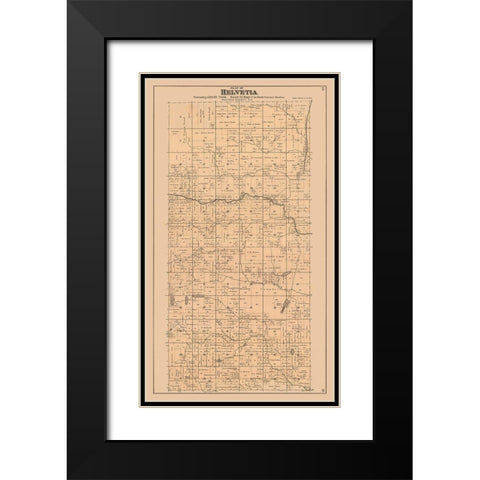 Helvetia  Wisconsin - 1912 Black Modern Wood Framed Art Print with Double Matting by Waupaca Abstract & Loan Co.