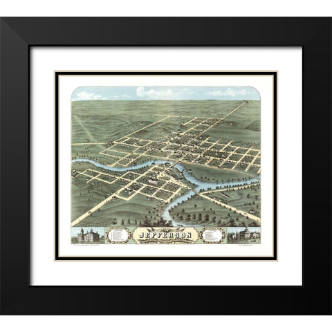 Jefferson Wisconsin - Ruger 1870  Black Modern Wood Framed Art Print with Double Matting by Ruger