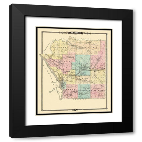 La Crosse Wisconsin Landowner - Snyder 1878 Black Modern Wood Framed Art Print with Double Matting by Snyder