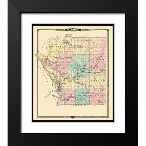 La Crosse Wisconsin Landowner - Snyder 1878 Black Modern Wood Framed Art Print with Double Matting by Snyder