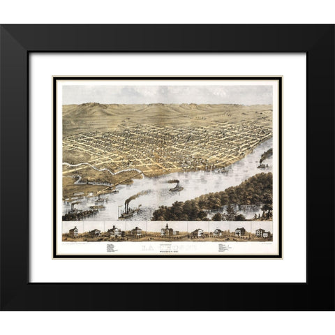 La Crosse Wisconsin - Ruger 1867  Black Modern Wood Framed Art Print with Double Matting by Ruger