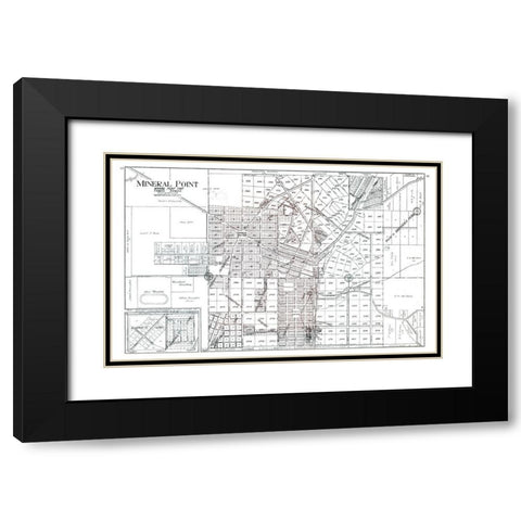 Mineral Point  Wisconsin - Ogle 1915 Black Modern Wood Framed Art Print with Double Matting by Ogle