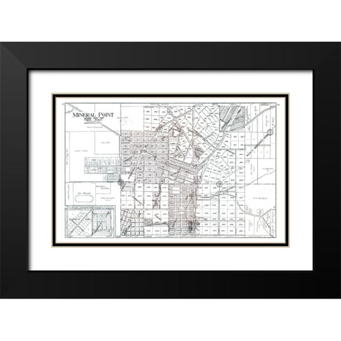 Mineral Point  Wisconsin - Ogle 1915 Black Modern Wood Framed Art Print with Double Matting by Ogle
