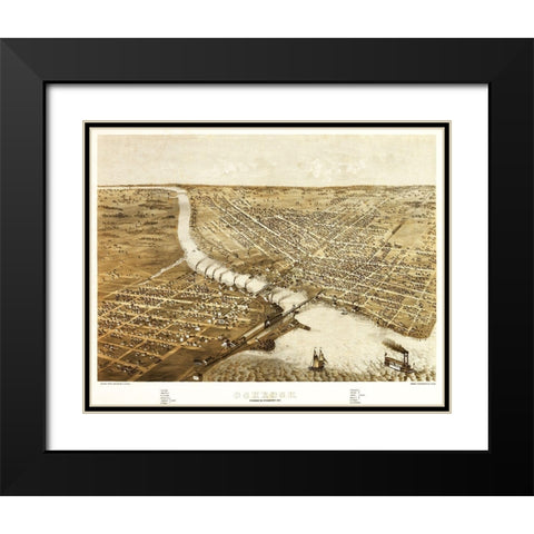 Oshkosh Wisconsin - Ruger 1867  Black Modern Wood Framed Art Print with Double Matting by Ruger