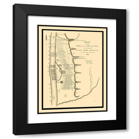 Prairie Du Chien Wisconsin Landowner - Lee 1820 Black Modern Wood Framed Art Print with Double Matting by Lee