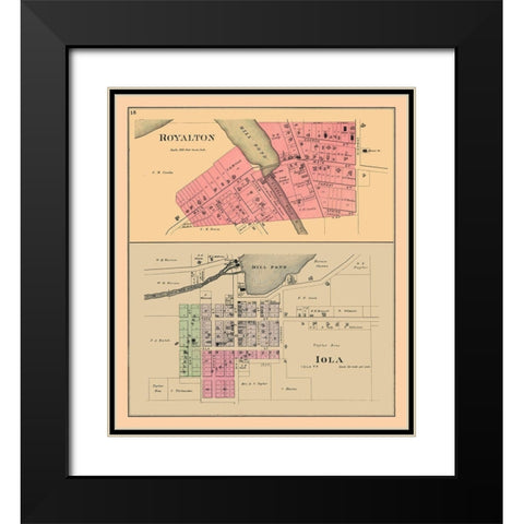 Royalton, Iola Wisconsi - Foote 1889 Black Modern Wood Framed Art Print with Double Matting by Foote