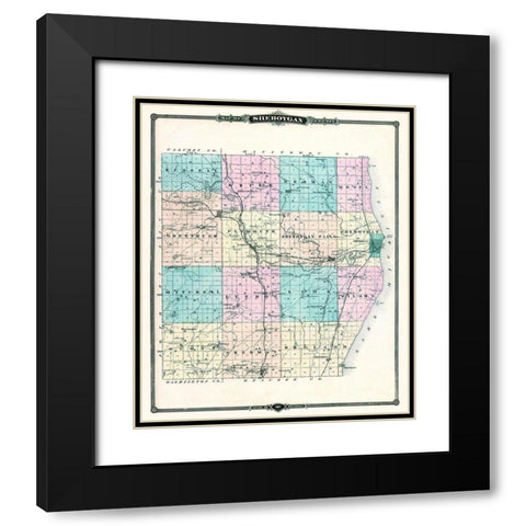 Sheboygan Wisconsin Landowner - Snyder 1878 Black Modern Wood Framed Art Print with Double Matting by Snyder