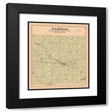 St Lawrence  Wisconsin - 1912 Black Modern Wood Framed Art Print with Double Matting by Waupaca Abstract & Loan Co.