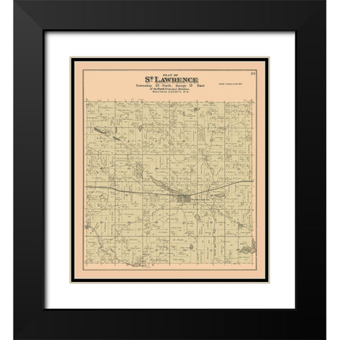 St Lawrence  Wisconsin - 1912 Black Modern Wood Framed Art Print with Double Matting by Waupaca Abstract & Loan Co.