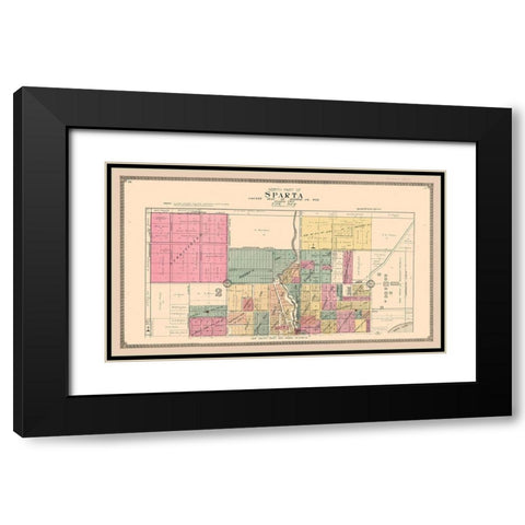 Sparta Wisconsin - Ogle 1915 Black Modern Wood Framed Art Print with Double Matting by Ogle