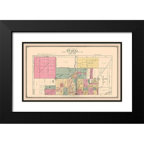 Sparta Wisconsin - Ogle 1915 Black Modern Wood Framed Art Print with Double Matting by Ogle