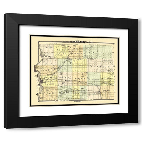 St. Croix Wisconsin Landowner - Snyder 1878 Black Modern Wood Framed Art Print with Double Matting by Snyder