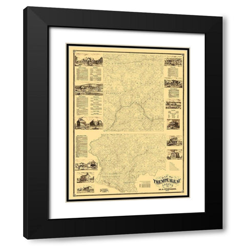 Trempealeau County Wisconsin - Tucker 1877  Black Modern Wood Framed Art Print with Double Matting by Tucker