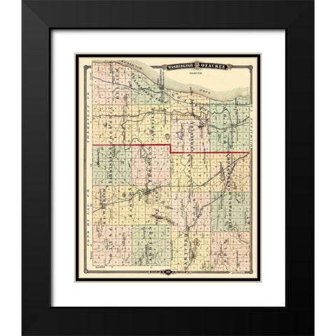 Washington  Ozaukee Wisconsin Landowner Black Modern Wood Framed Art Print with Double Matting by Snyder