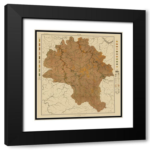 Boone West Virginia Soil 1913 - Hoen Black Modern Wood Framed Art Print with Double Matting by Hoen