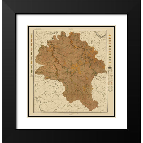 Boone West Virginia Soil 1913 - Hoen Black Modern Wood Framed Art Print with Double Matting by Hoen