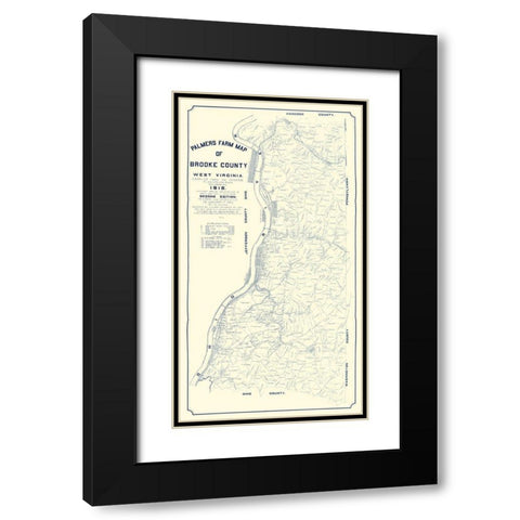 Brooke County West Virginia - Palmer 1912  Black Modern Wood Framed Art Print with Double Matting by Palmer