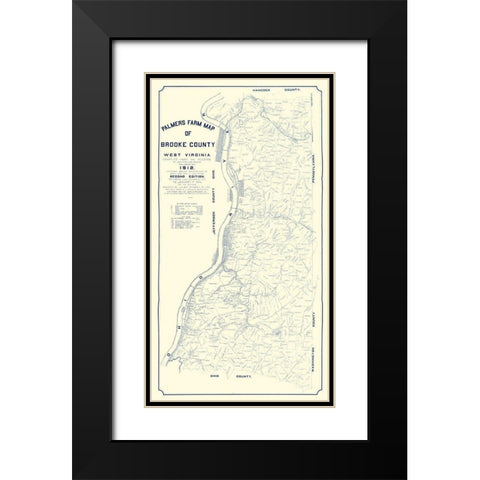 Brooke County West Virginia - Palmer 1912  Black Modern Wood Framed Art Print with Double Matting by Palmer