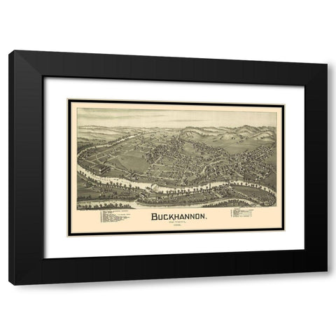 Buckhannon West Virginia - Fowler 1900 Black Modern Wood Framed Art Print with Double Matting by Fowler