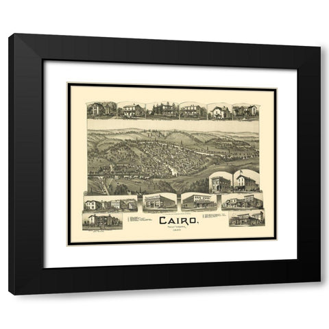 Cairo West Virginia - Fowler 1899 Black Modern Wood Framed Art Print with Double Matting by Fowler