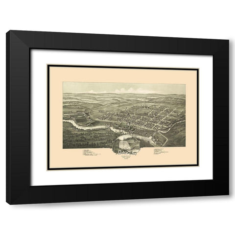 Davis West Virginia - Fowler 1898 Black Modern Wood Framed Art Print with Double Matting by Fowler