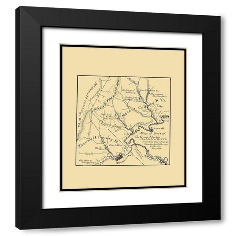 Flat Top Coal Field West Virginia - Hotchkiss 1886 Black Modern Wood Framed Art Print with Double Matting by Hotchkiss