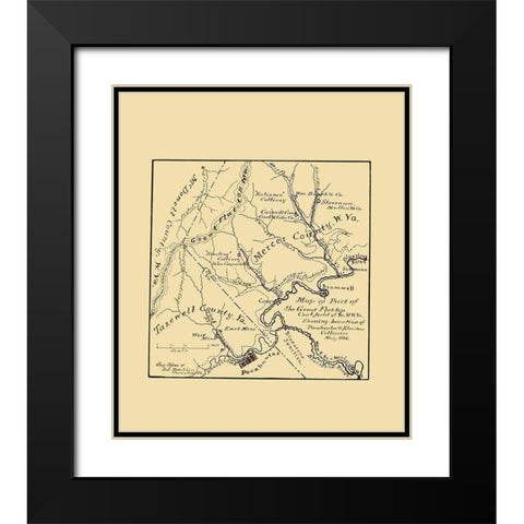 Flat Top Coal Field West Virginia - Hotchkiss 1886 Black Modern Wood Framed Art Print with Double Matting by Hotchkiss