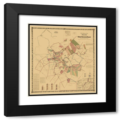 Kanawha Valley West Virginia Landowner Black Modern Wood Framed Art Print with Double Matting by Colton