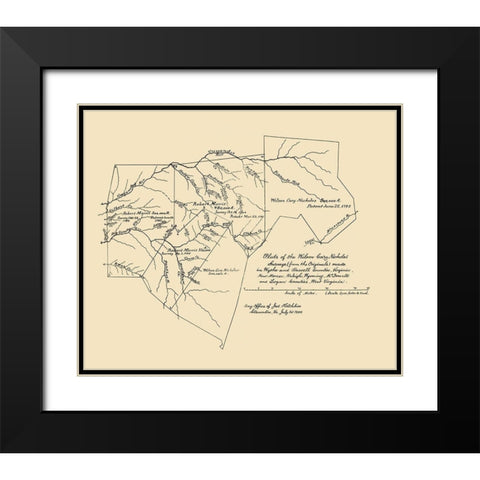 Wyrhe  Russel West Virginia Survey - Hotchkiss Black Modern Wood Framed Art Print with Double Matting by Hotchkiss