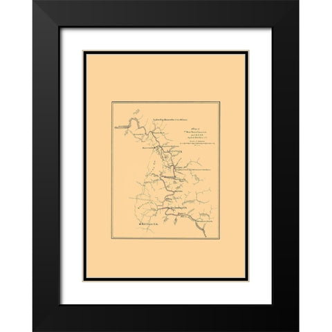 New River Coal Field West VA - Hotchkiss 1880 Black Modern Wood Framed Art Print with Double Matting by Hotchkiss