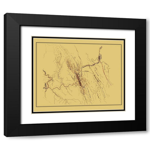 New River Railroad - Hotchkiss 1880 Black Modern Wood Framed Art Print with Double Matting by Hotchkiss