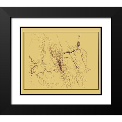 New River Railroad - Hotchkiss 1880 Black Modern Wood Framed Art Print with Double Matting by Hotchkiss