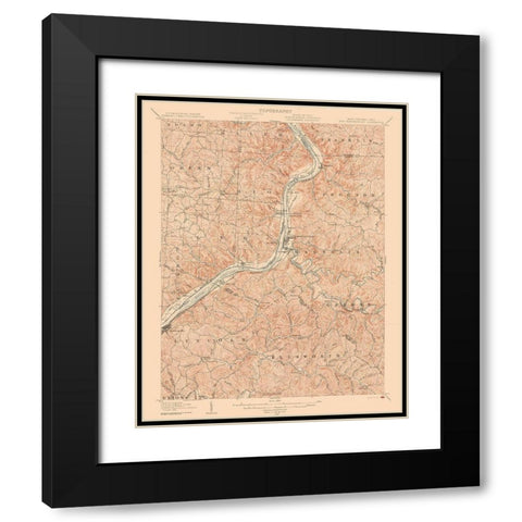 New Martinsville West Virginia Quad - USGS 1905 Black Modern Wood Framed Art Print with Double Matting by USGS