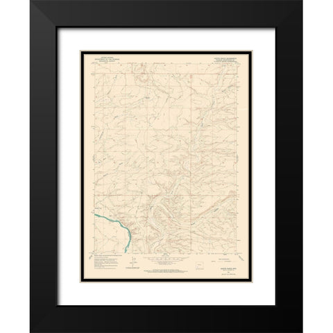 Austin Ranch Wyoming Quad - USGS 1961 Black Modern Wood Framed Art Print with Double Matting by USGS